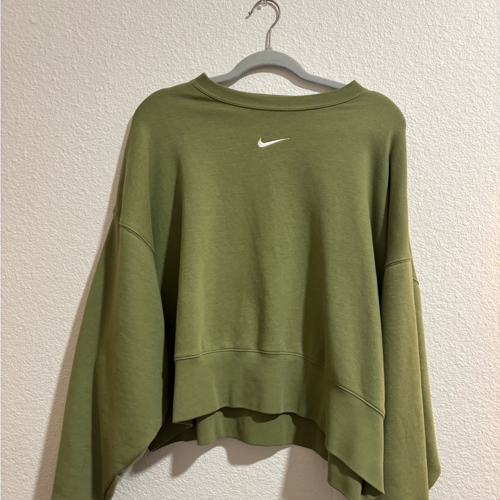 Nike Olive Green Long Sleeve Boxy Sweatshirt